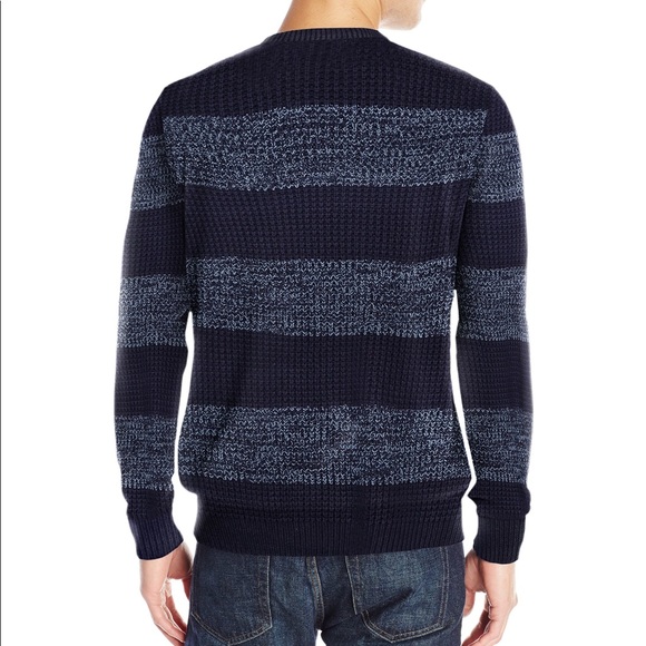NWT Small Quiksilver Navy Striped Sweater Mens - Picture 5 of 5